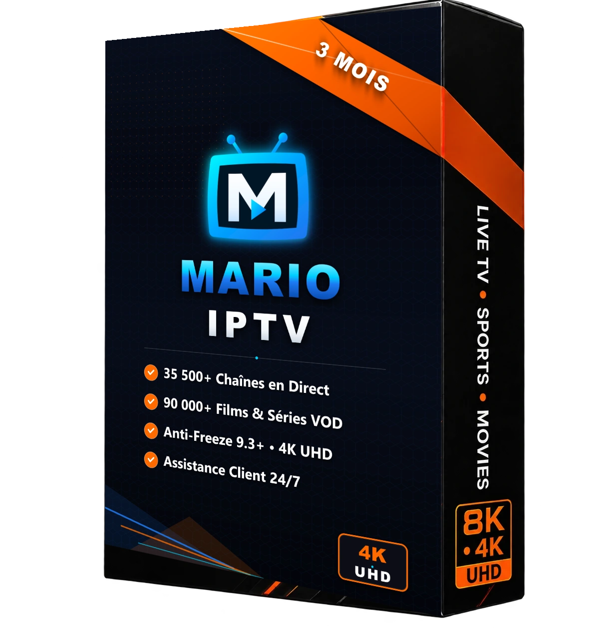 Boîtier 3D Abonnement Mario IPTV 3 Mois